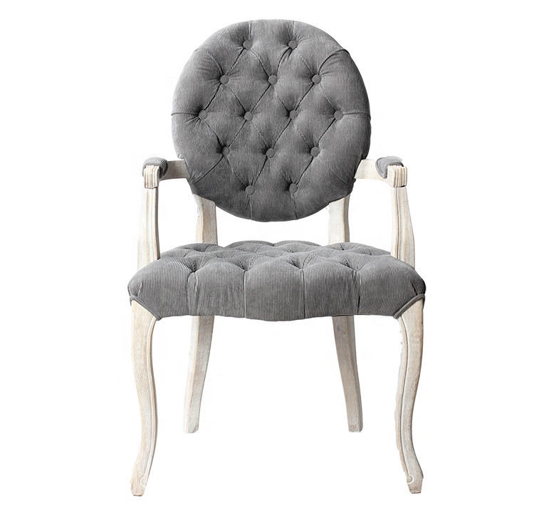 Tufted Round Back Hand Covered Chairs