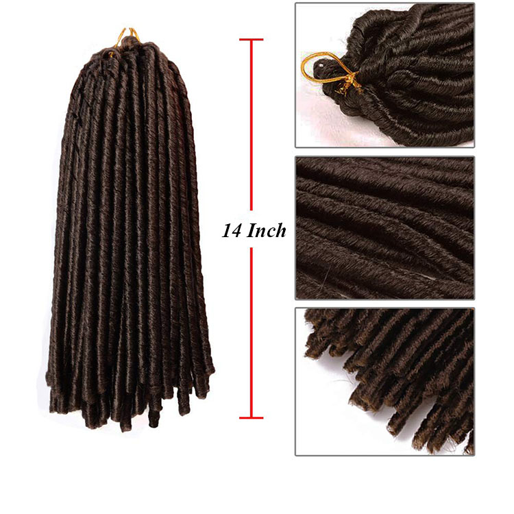 Wholesale Soft Faux Locs Crochet Hair Extensions Synthetic Fiber Soft Locs Hair Twist Braids Crochet Hair Dreadlocks Braiding