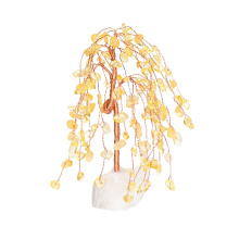 Raw Citrine Raw Stone Copper Tree Quartz Crystal Base Ornament