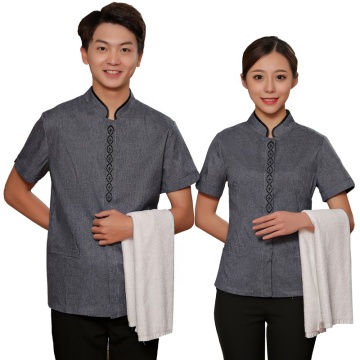 Upscale clubhouse hotel Guest room cleaning uniform