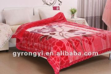 100% polyester warp printed interweaving blanket