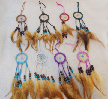 Dream Catcher, 6cm Indian Dream Catcher, Leather Furs Dream Catcher Handmade Decorate Jewelry PT2196