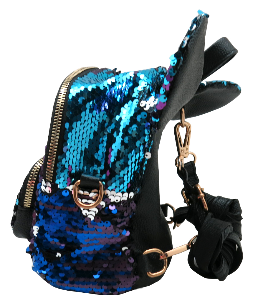 Blue Ears Sequin Backpack 1 Blue Ears Sequin Backpack 1