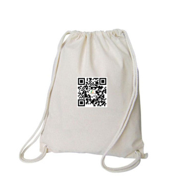 Accept Custom Order Drawstring Bag Cotton White Cotton Bag Backpack Style