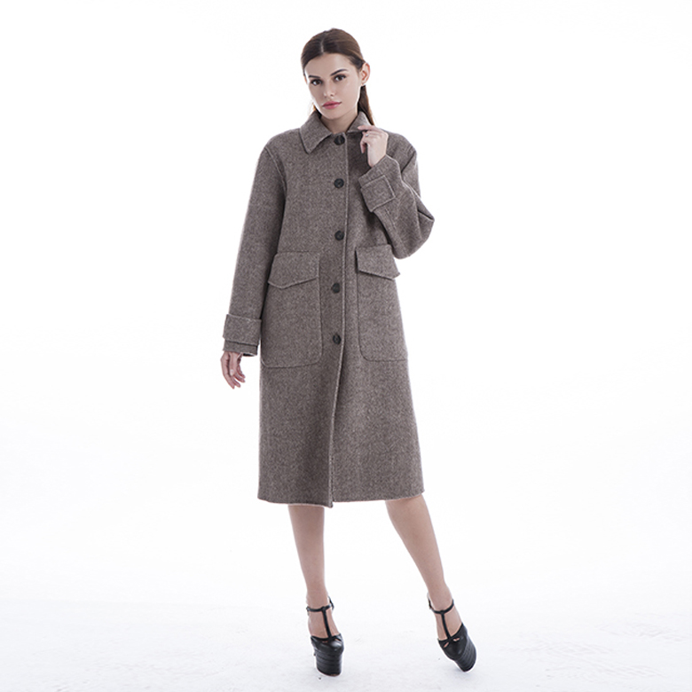 Cashmere overcoat with collar removable