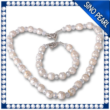 A 9-10 mm natural alibaba express jewelry pearl necklace for party PJS005