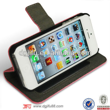 wallet leather cover for iPhone 5S,for iPhone flip leather case,flip PU leather phone case