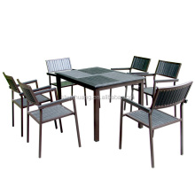 Plastic Wood Folding Dining Sets for Balcony: Table and Chairs