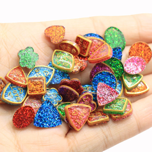 Resin Mini Cartoon Love Confetti Flatback Cabochon For Phone Decoration DIY Scrapbooking Craft Hair Bows Accessories