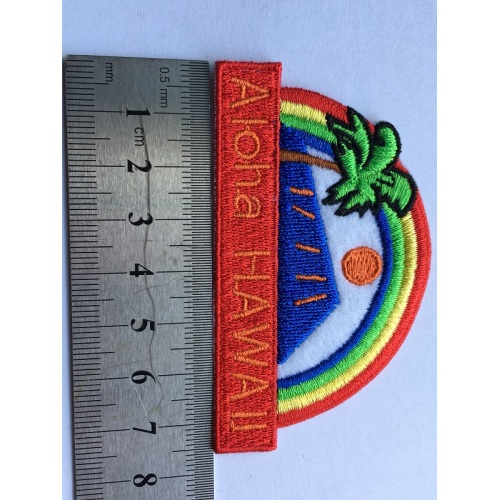 Rainbow Palm Iron-On Broderi Applique Patch