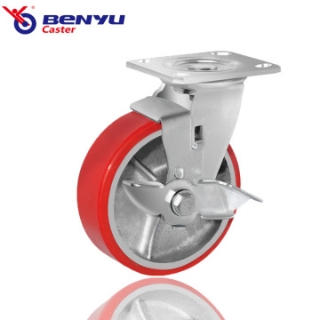 Iron Core TPU Heavy Duty Side Brake Casters