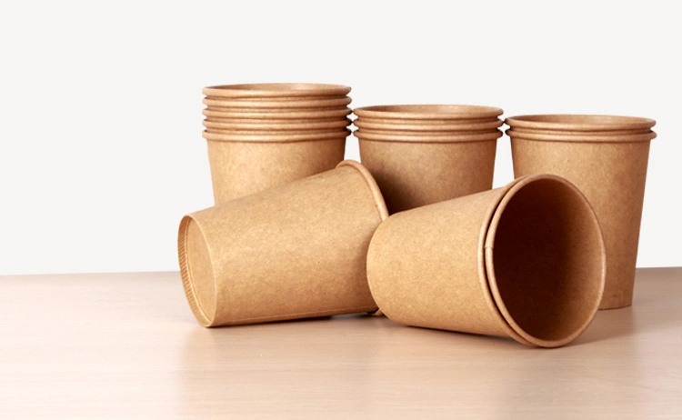 Custom Disposable Paper Cup Printing Logo Kraft Paper Puree Cup