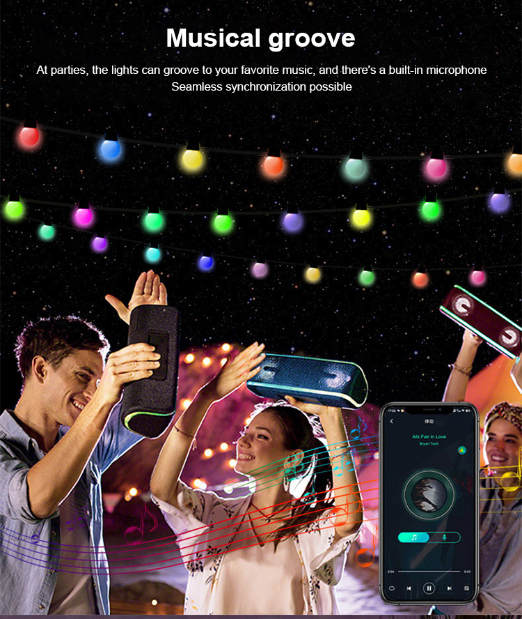 Smart Light App Control Outdoor RGB Solar Powered String Light LED Christmas Light String