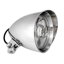 Chrome Bullet LED Tri Bar 5.75" Motorcycle Headlight for Harley Sportster Dyna