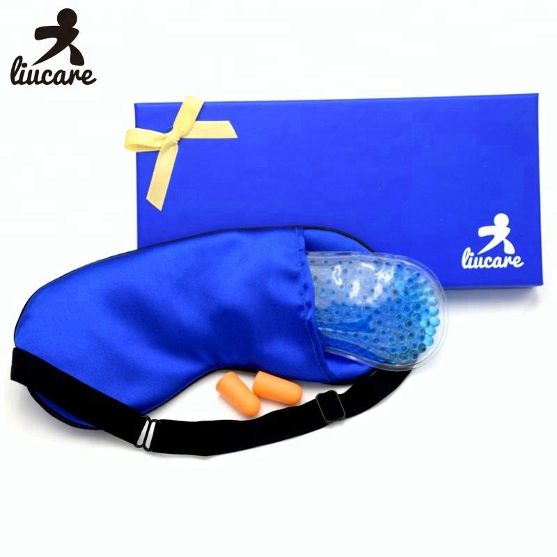 Soft Silk Hot Cold Gel Therapy Adjustable Strap Eye Sleeping Mask