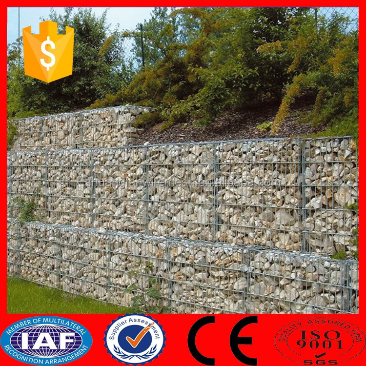 Gabion Wire Basket for Stone Retaining Wall / flood gabion wall for reinforce river bank