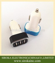 High power DC 12V triple USB DC Car Charger for iPad iPhone Table PC