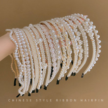 Women's Artificial Pearl Beaded Headband Hair Accessories - Pearl Hoops