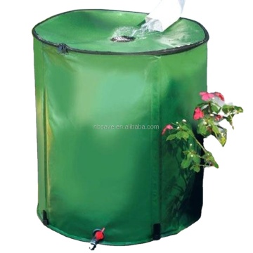 250L Rain Water Barrel: Portable Collapsible Plastic Storage Tank for Gardens