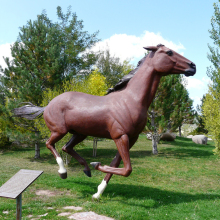 galloping horse treading on a flying swallow for garden statue