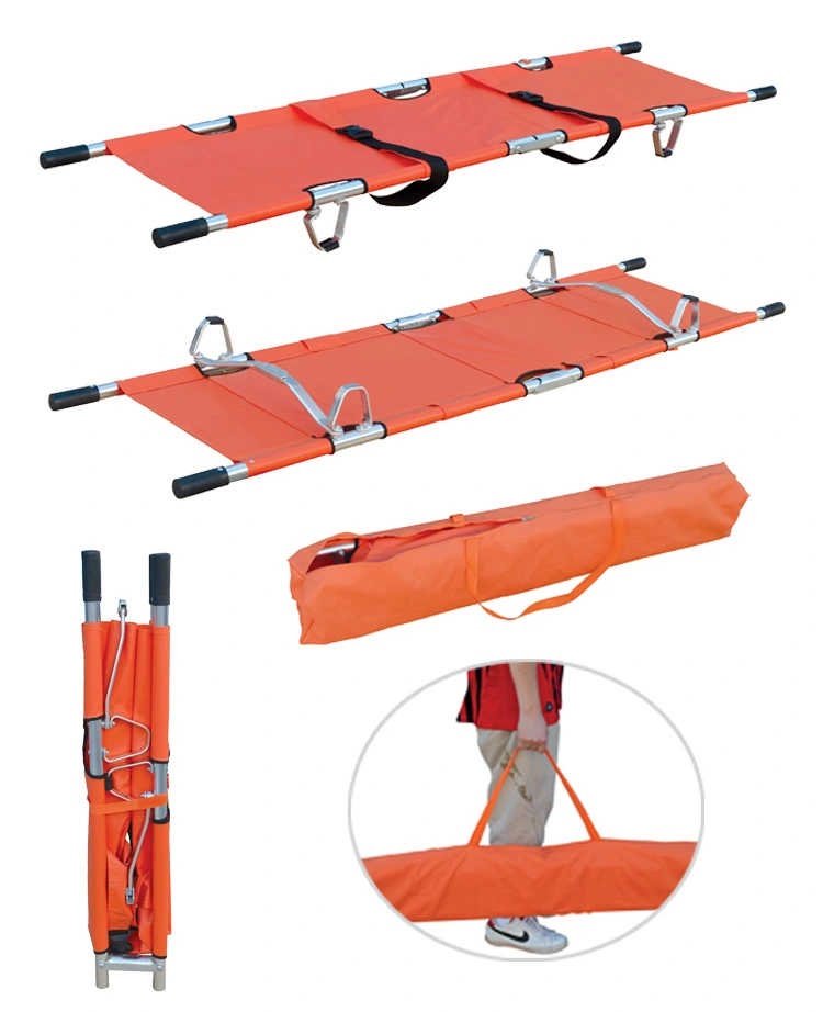 Ce China Manufacturer Foldable Aluminum Ambulance Stretcher with Bag
