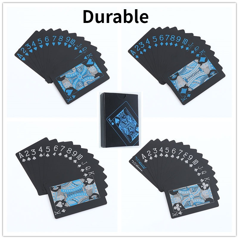 High Quality Plastic PVC Poker Waterproof Black Playing Cards Creative Gift Durable Poker