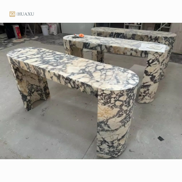 Huaxu Luxury Marble Furniture Custom Veneta Calacatta Viola Console Table