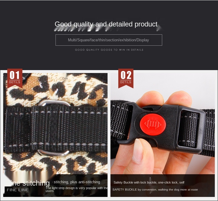 The New off-the-Shelf Factory Direct Sales Pet Supplies Medium Large Dog Collar Hand Holding Rope Pet Harness