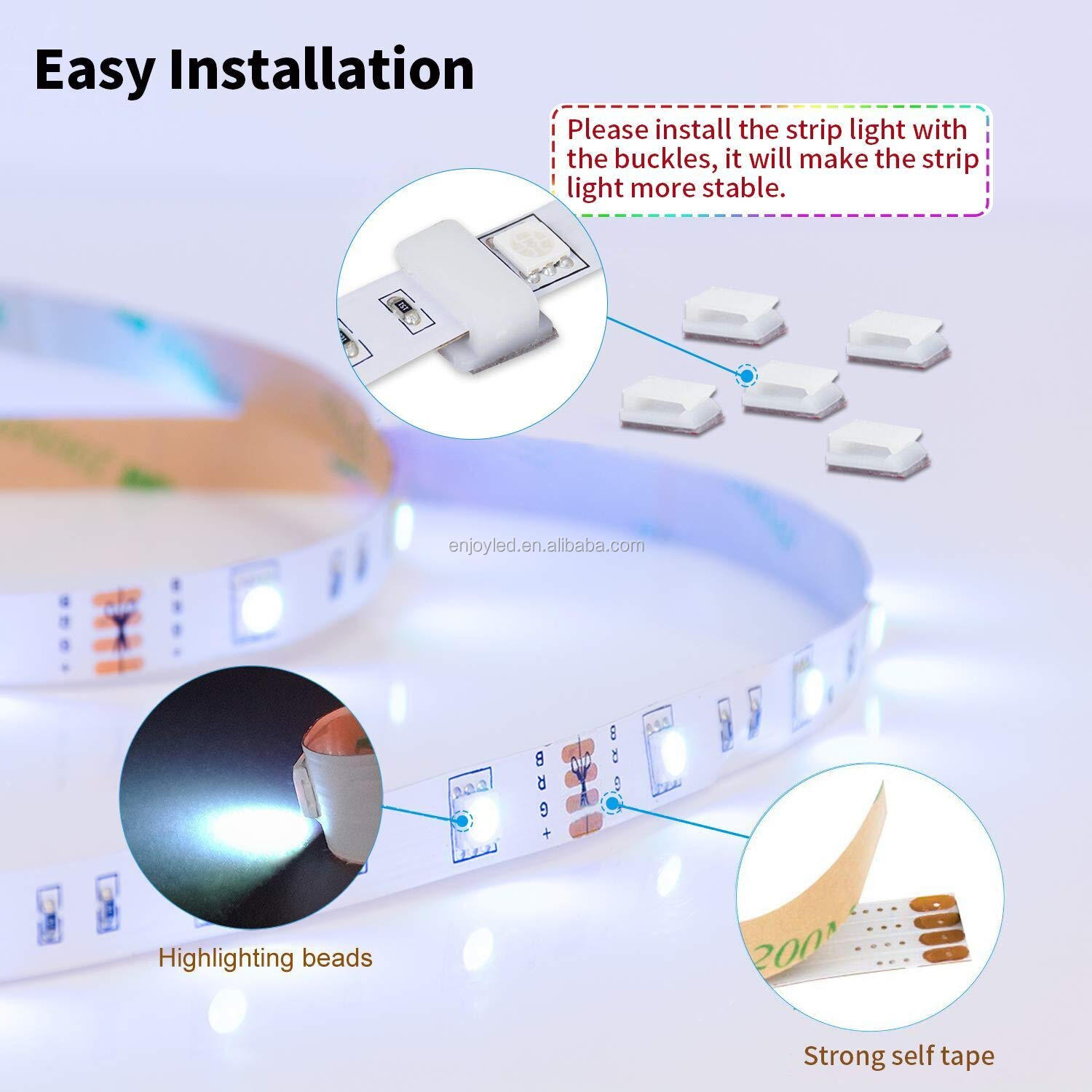 DC12V Led Strip SMD5050 3528 RGB Strip Led Flexible Light Tape Diode Ribbon Music Remote Controller +Power adapter led Strip Kit