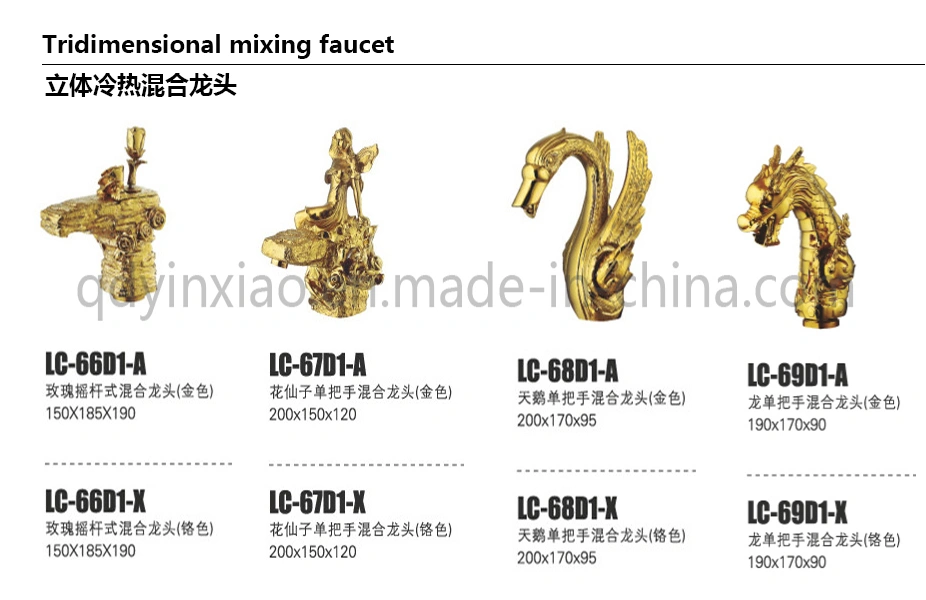 Metal Basin Faucet European Retro Swan Gold Bathroom Washbasin Faucet