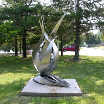 Outdoor decoration brushed stainless steel sculpture