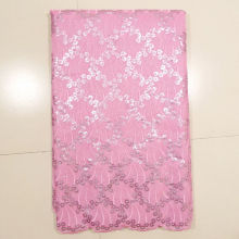Pink African Net Lace Fabrics , Window Curtain
