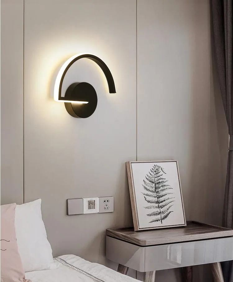 Sleek Modern Black LED Wall Lamp for Indoor and Outdoor Use