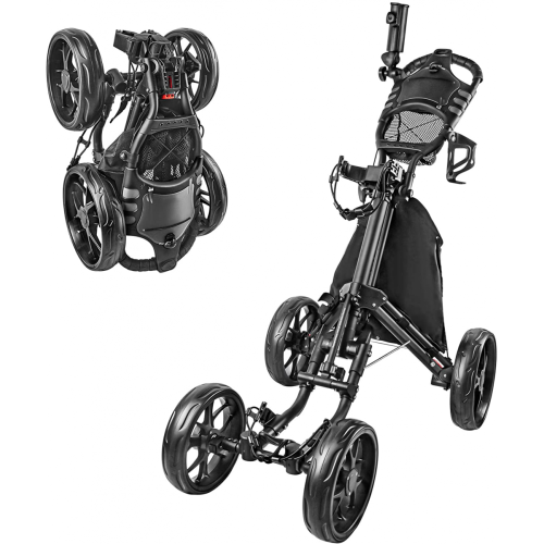 Aluminum 4 Wheel Folding Golf Cart Pull Trolley
