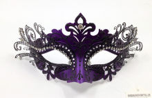 Fashion Plastic Lady Carnival Venetian Masks For Wedding , Purple