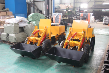 Small front end loader with backhoe