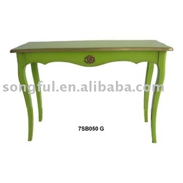 Antique green console table