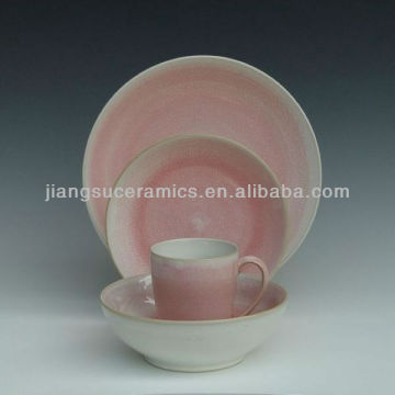 pink stoneware dinnerware set