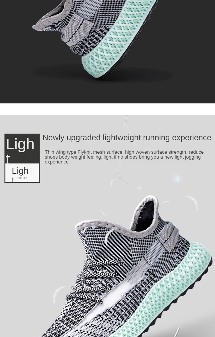 Men's shoes summer new style 2021 Korean fashion breathable starry casual shoes mesh flying woven sports shoes