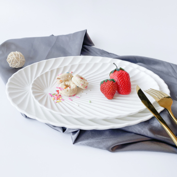 new design white shell pizza plate turkey porcelain plate dinner ceramic plate for restaurant