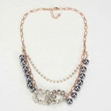 Multi strand beaded necklaces with bright crytals and diamond