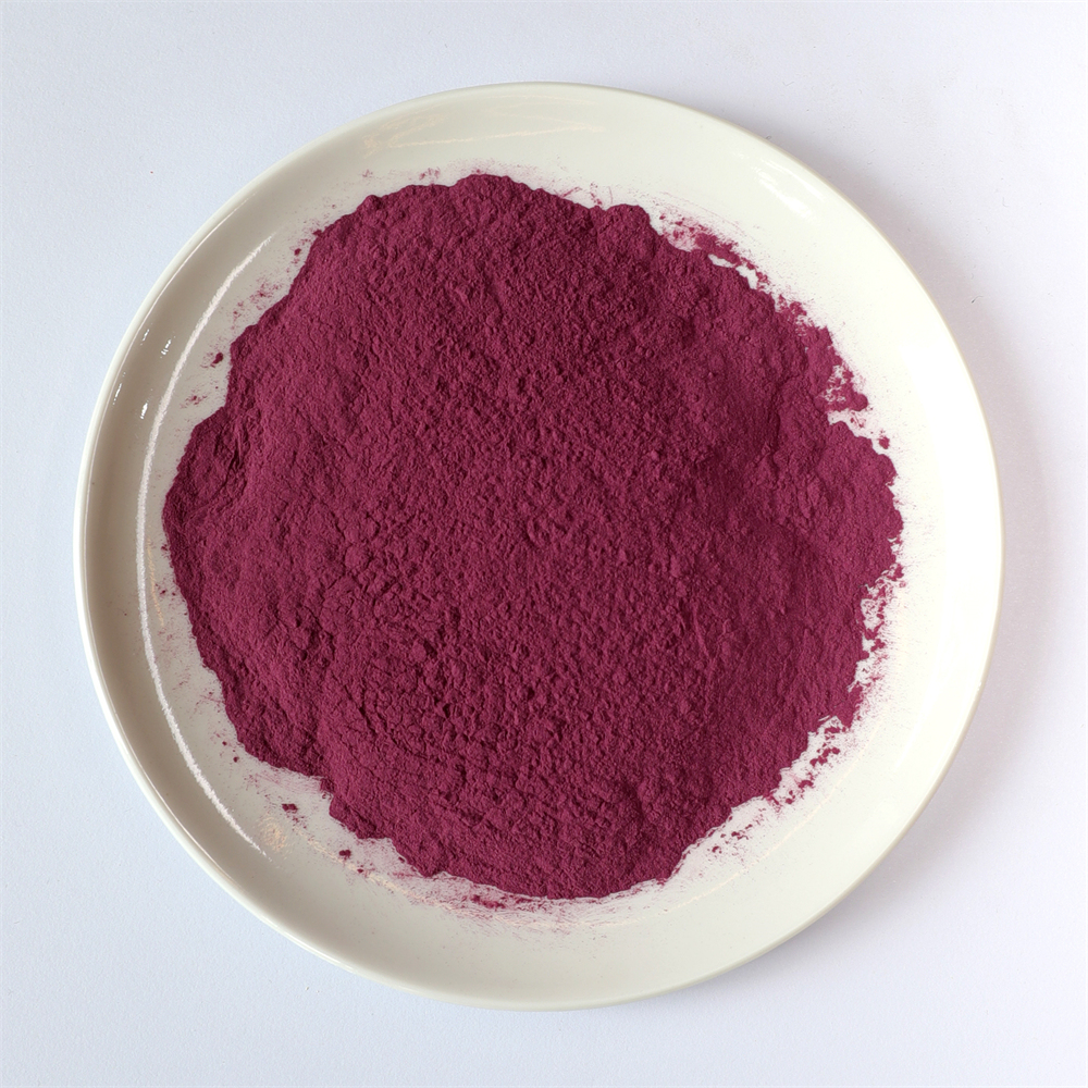 Different colors of purple potato powder