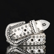 Popular Western Style Leather Belt with BB Simon Belt Buckle in Multiple Colors and Materials