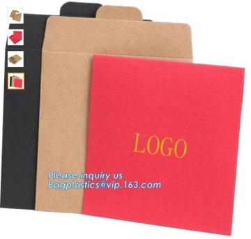mini black brown kraft paper packaging envelope with button and string closure, customized expandable C6 paper coin envelope