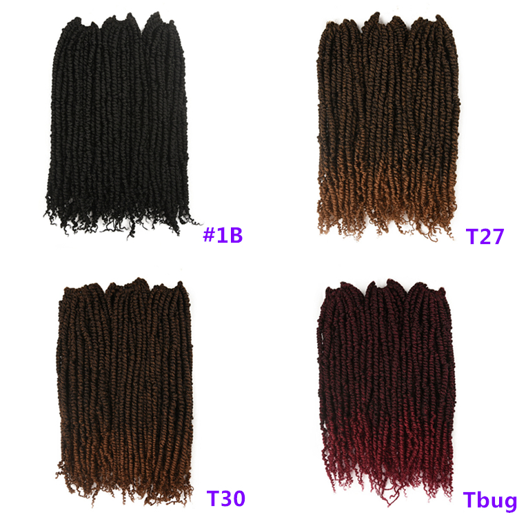 Wholesale cheap 18" pre  passion twist kenya crochet braiding kinky extension water wave hair pre twisted passion twist