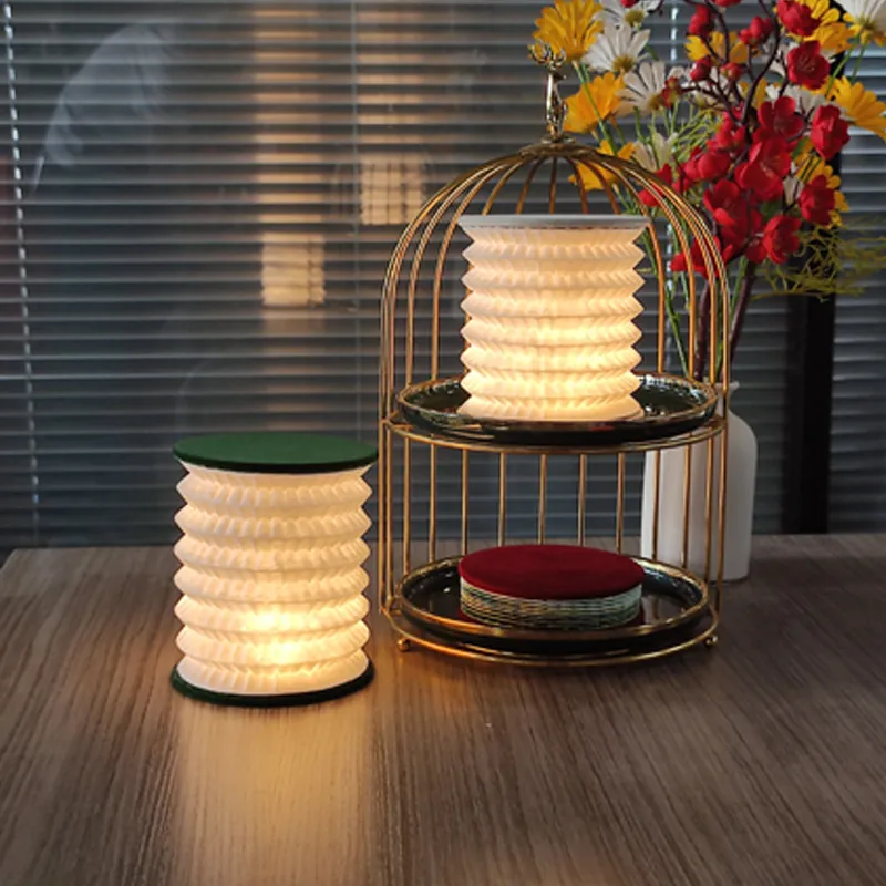 Elegant Portable Paper Lantern Night Light for Cozy Spaces