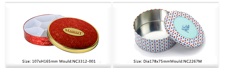 Big tin box size round metal mooncake box cookie tin biscuits package