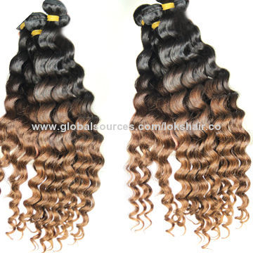 Big Wavy Remy Ombre Human Hair Extensions, Full Cuticles Stay, Single Drawn Double Layers