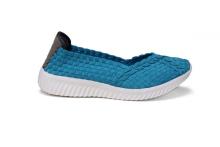 Lake Blue Mature Flat Design Woven Pumps
