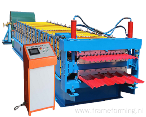 Building material double layer roof sheet making machine